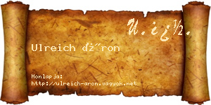 Ulreich Áron névjegykártya